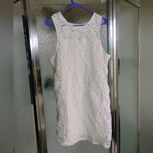 Decree White Lace Sleeveless Mini Dress